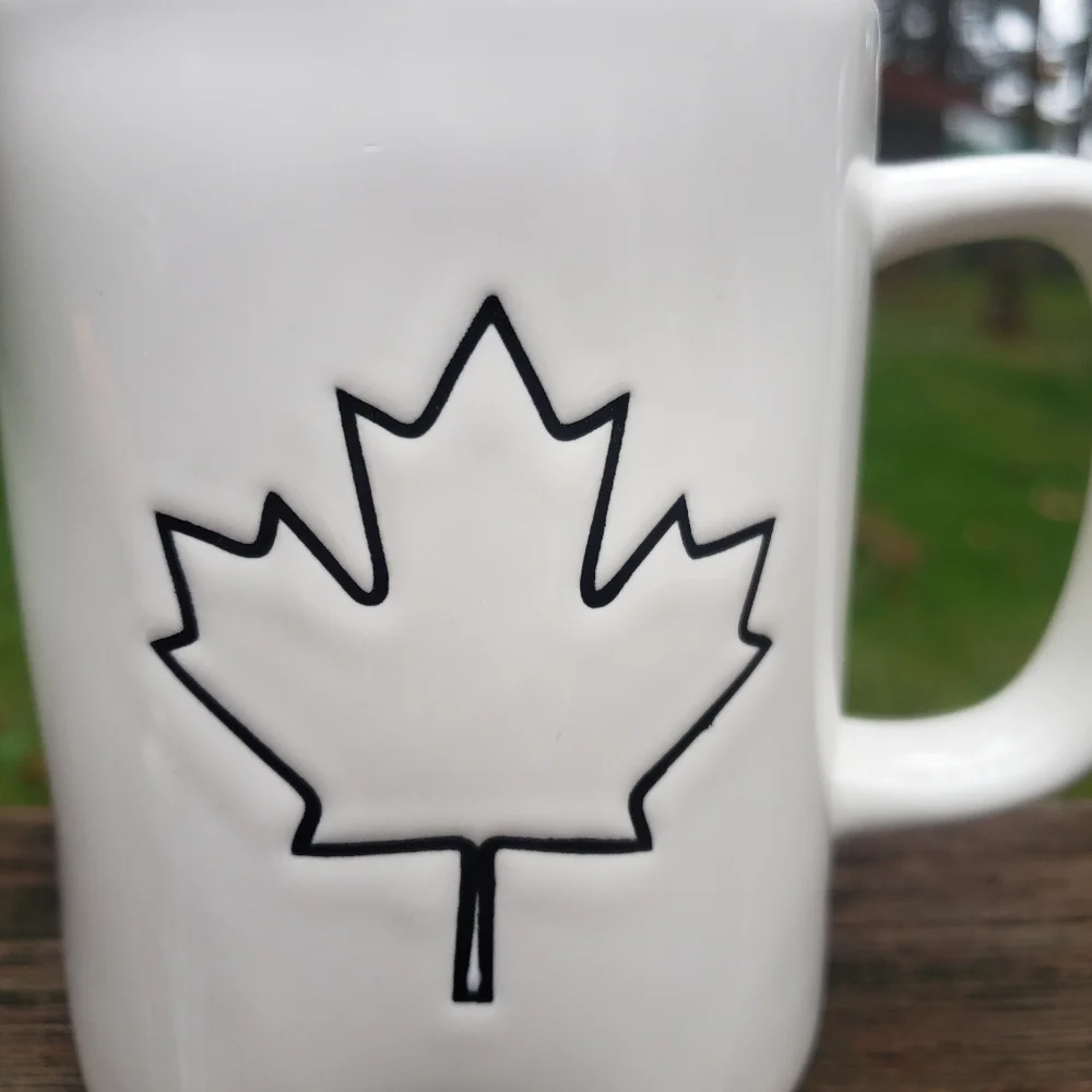Rae Dunn Canadian Maple Leaf And EH? Coffee Mug